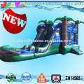 tropical marble double lane water slide combos with detachable pool,used tropical marble warter slide combo for sale